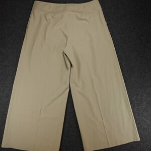 St. John Black Label Beige Wide Leg Cropped‎ Trousers Womens Sz 16 Career Casual